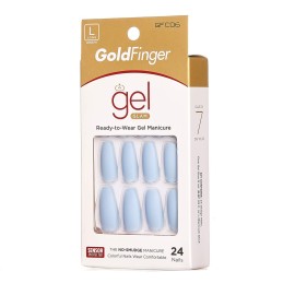 Gold Finger Full Cover Nails Gel Manicure Nails Long Length