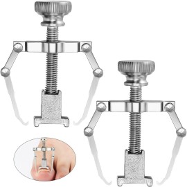 2 Pieces Ingrown Toenail Lifter Ingrown Toenail Tool Toe Clamp Stainless Steel Foot Care Tool for Paronychia (Silver)