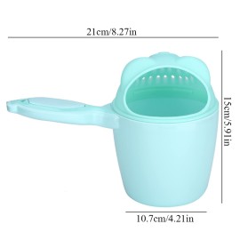 Baby Shampoo Rinse Cup Waterfall Rinser Bath Cup Kid Wash Hair Bathing Flusher Eye for Kids(Green)