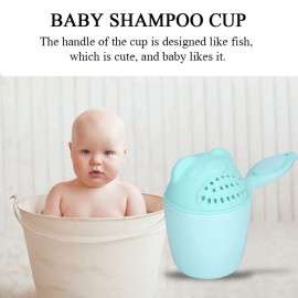 Baby Shampoo Rinse Cup Waterfall Rinser Bath Cup Kid Wash Hair Bathing Flusher Eye for Kids(Green)