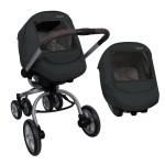 Manito Melange Infant Car Seat Weather Shield - Universal-Fit, Clear Window, Windproof, Water-Repellent, Premium Baby Car Seat Cover for Travel & Outdoor Weather Protection (Charcoal Grey)