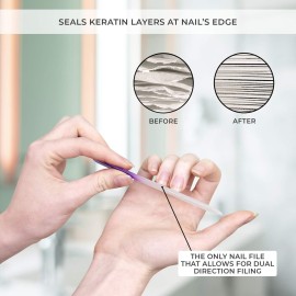 Lindo Set of 3 Premium Crystal Glass Nail Files European Etching Thermal Tempering Files Smooth Never Wears Out