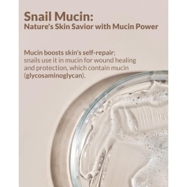 HERBNOTE Snail Mucin Repair Ampoule - Boost Skin Regeneration, Tighten Enlarged Pores, Reduce Redness & Blemishes - 85% Snail Secretion Filtrate, 2% Niacinamide & EGF, 1.52 fl.oz.