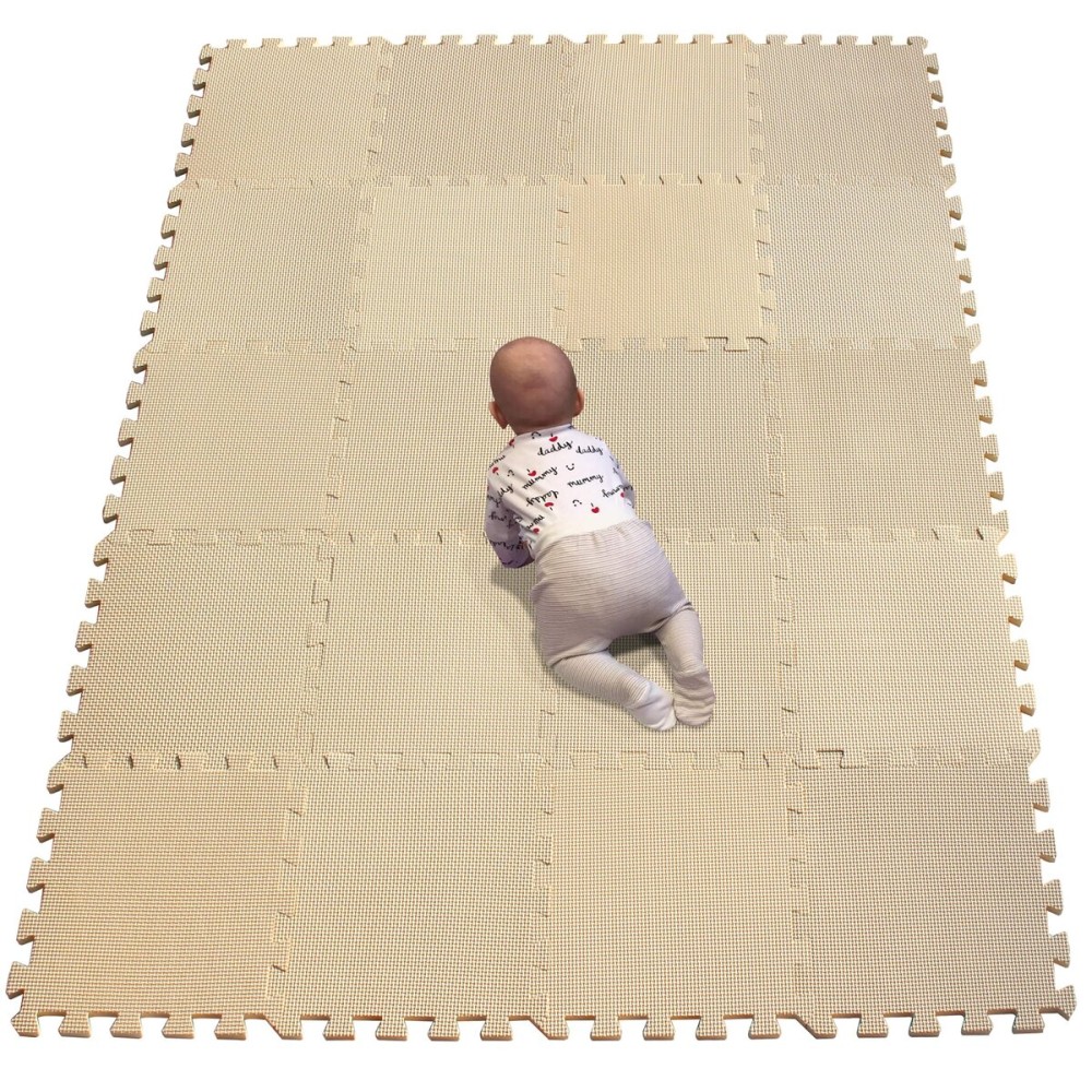 YIMINYUER Baby Playmat, 20 Pcs Soft EVA Foam Jigsaw Puzzle Exercise Yoga Mat, Non-Toxic Portable Playroom Flooring for Crawling, Floor Protection, Unisex, R10-G301020