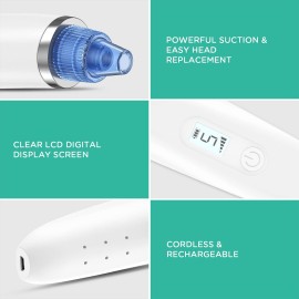VOYOR Blackhead Remover Pore Vacuum - Electric Face Vacuum Pore Cleaner Acne White Heads Removal with Suction Heads (BR510)