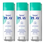 Supergoop! PLAY Lip Shield SPF 30 with Mint - 3 Pack - Hydrating, SPF Lip Balm - Moisturizing Lip Treatment For Dry Cracked Lips - Clean Ingredients & Broad Spectrum UV Protection