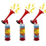ArtCreativity Mini Air Horn Pump Noise Makers, 10-Inch Airhorn Noisemakers for Sporting Events, Set of 3 Blow Horns for Safety, Celebrations, Birthday Party Favors and Goodie Bag Stuffers for Kids