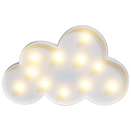 Vicila White LED Cloud Marquee Signs, Light Up Cloud Decorative Signs Hanging Hole Nursery Room Night Light for Baby Shower, Party Supply, Christmas Decor-White