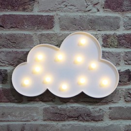 Vicila White LED Cloud Marquee Signs, Light Up Cloud Decorative Signs Hanging Hole Nursery Room Night Light for Baby Shower, Party Supply, Christmas Decor-White
