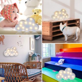 Vicila White LED Cloud Marquee Signs, Light Up Cloud Decorative Signs Hanging Hole Nursery Room Night Light for Baby Shower, Party Supply, Christmas Decor-White