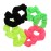 Set of 8 Neon Color Solid Scrunchies Hair Scrunchy - Pink Yellow Green Black