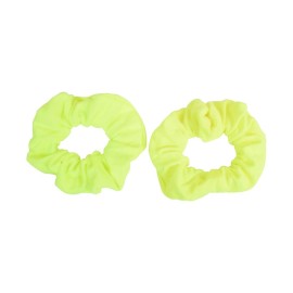 Set of 8 Neon Color Solid Scrunchies Hair Scrunchy - Pink Yellow Green Black