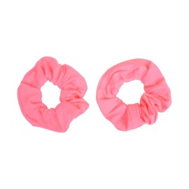 Set of 8 Neon Color Solid Scrunchies Hair Scrunchy - Pink Yellow Green Black