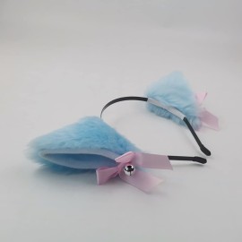 Sheicon Cat Ears with Bell Furry Neko Ears Headband Hair Clip Headwear Anime Cosplay For Halloween Costume Color Blue Sheicon Cat Ears with Bell Furry Neko Ears Headband Hair Clip Headwear Anime Cosplay For Halloween Costume Color Blue