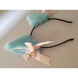 Sheicon Cat Ears with Bell Furry Neko Ears Headband Hair Clip Headwear Anime Cosplay For Halloween Costume Color Blue Sheicon Cat Ears with Bell Furry Neko Ears Headband Hair Clip Headwear Anime Cosplay For Halloween Costume Color Blue
