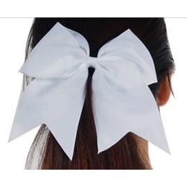 Kenz Laurenz Glitter Cheer Bows Cheerleading Softball Gifts, Team Bow with Ponytail Holder Complete your Cheerleader Outfit, Strong Hair Ties Bands Elastics for Girls and Women, Green (Pack of 1)