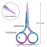 Mudder 3 Pack Small Nose Scissors Facial Hair Trimming Mini Beauty Stainless Steel Grooming Pointed Scissor for Grooming Eyebrows, Nose, Mustache, Beard (Rainbow Color)