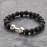 Mystiqs Lava Rock Beaded Bracelet Essential Oil Diffuser for Men,Women Aromatherapy Ideal for Anti-Stress or Anti-Anxiety (Pure Black Lava)