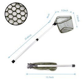 YVLEEN Kids Fishing Net for Lakes - Minnow Nets for Kids - Aluminum Collapsible Telescopic Fishing Pole Handle and Nylon Mesh Small Fishing net - Butterfly Nets for Kids Outdoor Playing