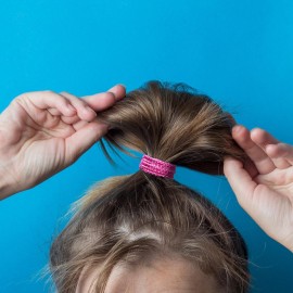 200 Pieces No-metal Hair Elastics Hair Ties Ponytail Holders Hair Bands (2 Mm, Glitter Multicolor)