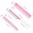 xnicx 6pcs Pink Professional Hair Combs Set - Carbon Fiber Barber Combs with Wide Tooth, Rat Tail for Parting, Teasing, and Styling Hair for Women and Men