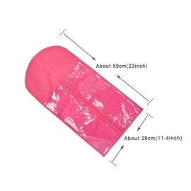 Pink Dust-proof Wig Storage Bag with Hanger - Portable Hair Extensions Bag