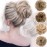 Benehair Hair Bun Hairpiece Scrunchy Updo Hair Pieces Fluffy Scrunchies Donut Hairpiece Synthetic Curly Wavy Messy Chignons With Elastic Rubber Band Dark Grey-Thicker 2pcs 70g