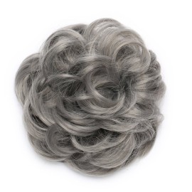Benehair Hair Bun Hairpiece Scrunchy Updo Hair Pieces Fluffy Scrunchies Donut Hairpiece Synthetic Curly Wavy Messy Chignons With Elastic Rubber Band Dark Grey-Thicker 2pcs 70g Benehair Hair Bun Hairpiece Scrunchy Updo Hair Pieces Fluffy Scrunchies Donut Hairpiece Synthetic Curly Wavy Messy Chignons With Elastic Rubber Band Dark Grey-Thicker 2pcs 70g
