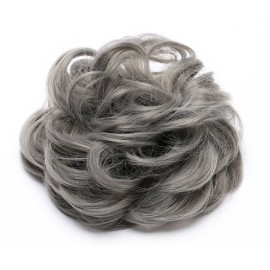 Benehair Hair Bun Hairpiece Scrunchy Updo Hair Pieces Fluffy Scrunchies Donut Hairpiece Synthetic Curly Wavy Messy Chignons With Elastic Rubber Band Dark Grey-Thicker 2pcs 70g Benehair Hair Bun Hairpiece Scrunchy Updo Hair Pieces Fluffy Scrunchies Donut Hairpiece Synthetic Curly Wavy Messy Chignons With Elastic Rubber Band Dark Grey-Thicker 2pcs 70g