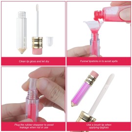 RONRONS 12 Pieces Pencil Lip Gloss Tubes, Empty Mini Pencil Shaped Lip Gloss Tubes Containers Clear Lip Balm Tube Plastic Refillable Bottle for Women Girls Gifts, 5ml RONRONS 12 Pieces Pencil Lip Gloss Tubes, Empty Mini Pencil Shaped Lip Gloss Tubes Containers Clear Lip Balm Tube Plastic Refillable Bottle for Women Girls Gifts, 5ml