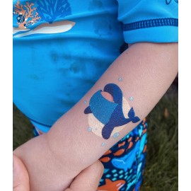 PapaKit Cute Ocean Animals 36 Temporary Fake Tattoo Set, 18 Individually Wrapped Sheets | Kids Girls & Boys Birthday Party Favor Gift Reward, Non-Toxic Safe Removable