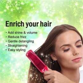 BS Anti Static Hairbrush [Made in Japan] 7 Row Curly Hair Brush for Styling, Blow-Drying, and Detangling, Static Free Hair Brushes for Women (Pink)