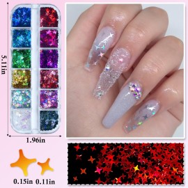 LoveOurHome 4 Boxes Holographic Nail Glitters Sequins Set Iridescent Heart Alphabet Letter Star Chunky Glitter Flakes Acrylic Nail Art Tips Stickers Decorations for Craft/Resin Art/Makeup LoveOurHome 4 Boxes Holographic Nail Glitters Sequins Set Iridescent Heart Alphabet Letter Star Chunky Glitter Flakes Acrylic Nail Art Tips Stickers Decorations for Craft/Resin Art/Makeup