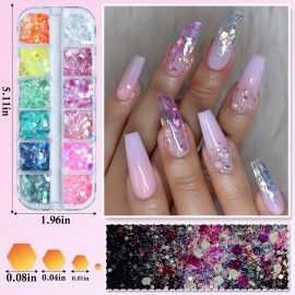 LoveOurHome 4 Boxes Holographic Nail Glitters Sequins Set Iridescent Heart Alphabet Letter Star Chunky Glitter Flakes Acrylic Nail Art Tips Stickers Decorations for Craft/Resin Art/Makeup LoveOurHome 4 Boxes Holographic Nail Glitters Sequins Set Iridescent Heart Alphabet Letter Star Chunky Glitter Flakes Acrylic Nail Art Tips Stickers Decorations for Craft/Resin Art/Makeup