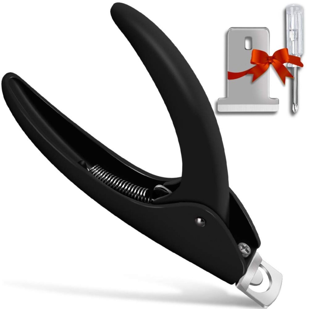 Nail Tip Clipper Edge Cutter Artificial Acrylic Fake False Trimmer Manicure Pedicure Stainless Steel Nail Trimmer Sharp Stainless Steel Blade Clip Tool Nail Beauty Design DIY Use Nail Art Black