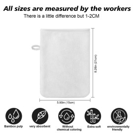 PHOGARY 10 Pack Microfiber Body Wash Mitts, Soft Face Mitten, Bath Spa Cloth, Reusable Makeup Remover Mitt Gloves, European Style Wash Cloth, 68 inch, White and Grey