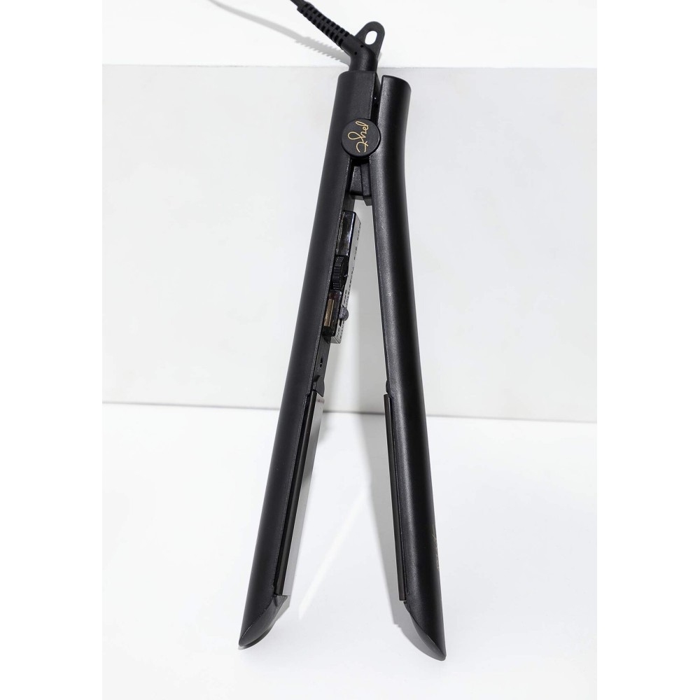 Luxe Digital Hair Straightener 1 Ceramic Flat Iron For Professional Styling.30 Minute Auto Shut-off, Dual voltage 110/240, Led Temperature Indicator, for Straighten, Curl or Wave. (BLACK)