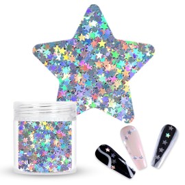 Laza 10g Stars Glitter Confetti Sparkle Shiny Holographic Micro Five-Angle Star False Nail Sequins Acrylic Paillettes for DIY Crafts Nail Art Decoration Party Face Body Make Up - Holographic Star Laza 10g Stars Glitter Confetti Sparkle Shiny Holographic Micro Five-Angle Star False Nail Sequins Acrylic Paillettes for DIY Crafts Nail Art Decoration Party Face Body Make Up - Holographic Star