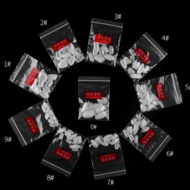 Sethexy Short Oval False Nails 500Pcs 10Sizes Full Cover Acrylic Nail Tips for Art Nail Design (Natural)