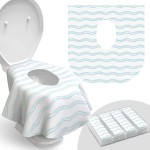 Toilet Seat Covers Disposable - 20 Pack - Waterproof, Ideal for Kids and Adults - Extra Large, Individually Wrapped for Travel, Toddlers Potty Training in Public Restrooms (Waves, 20)