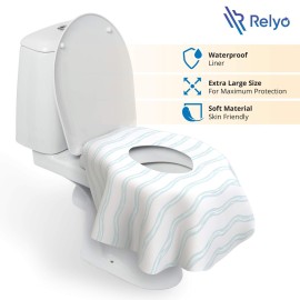 Toilet Seat Covers Disposable - 20 Pack - Waterproof, Ideal for Kids and Adults - Extra Large, Individually Wrapped for Travel, Toddlers Potty Training in Public Restrooms (Waves, 20)