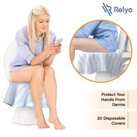 Toilet Seat Covers Disposable - 20 Pack - Waterproof, Ideal for Kids and Adults - Extra Large, Individually Wrapped for Travel, Toddlers Potty Training in Public Restrooms (Waves, 20)