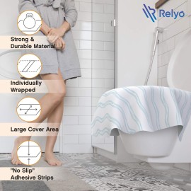 Toilet Seat Covers Disposable - 20 Pack - Waterproof, Ideal for Kids and Adults - Extra Large, Individually Wrapped for Travel, Toddlers Potty Training in Public Restrooms (Waves, 20)