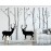 Birch Tree Deer Wall Decal Nursery Forest Removable Birch Trees Vinyl Sticker for Kids Bedroom Decor Nursery Bedroom (Grey)