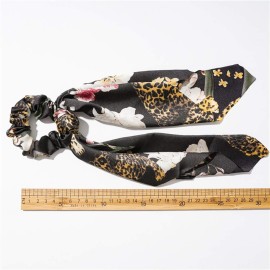 Paisley Silk Scrunchies with Ribbon Bows and Floral Printed Hair Ties