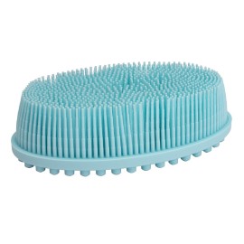 DNC Exfoliating Silicone Body Scrubber Shower Bath Body Brush loofah Easy to Clean, Lathers Well, Eco Friendly, Long Lasting (Blue