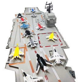 30 Inch Aircraft Carrier with Sound Effects and Light Up Runway (14 Fighter Jets)