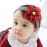 Kercisbeauty Baby Girls Flower Bows Headband Lace Headwear for Toddler Babies Elastic Adjustable Head piece Wreath Halloween Holiday Sunday Headband (Red)