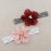 Kercisbeauty Baby Girls Flower Bows Headband Lace Headwear for Toddler Babies Elastic Adjustable Head piece Wreath Halloween Holiday Sunday Headband (Red)
