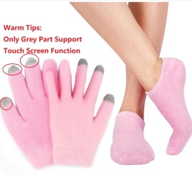 Codream Touch Screen Moisturizing Spa Gloves and Socks Set Gel Gloves and Socks Heal Eczema Cracked Dry Skin for Repair Treatment (Fuzzy Pink) Codream Touch Screen Moisturizing Spa Gloves and Socks Set Gel Gloves and Socks Heal Eczema Cracked Dry Skin for Repair Treatment (Fuzzy Pink)